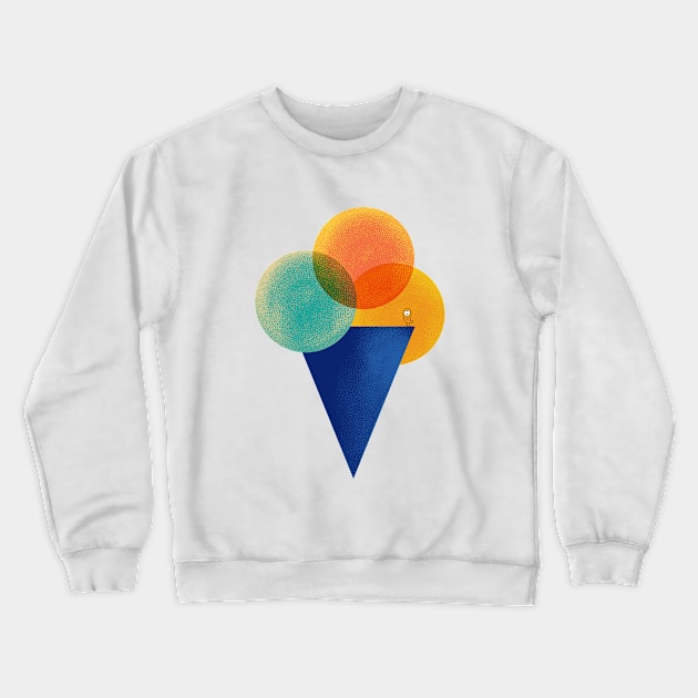 Ice cream sitting on the beach Crewneck Sweatshirt by OwlyChicStudio